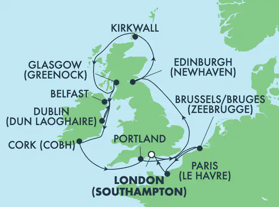 Itinerariu Croaziera Insulele Britanice- Norwegian Cruise Line - Norwegian Dawn - 11 nopti