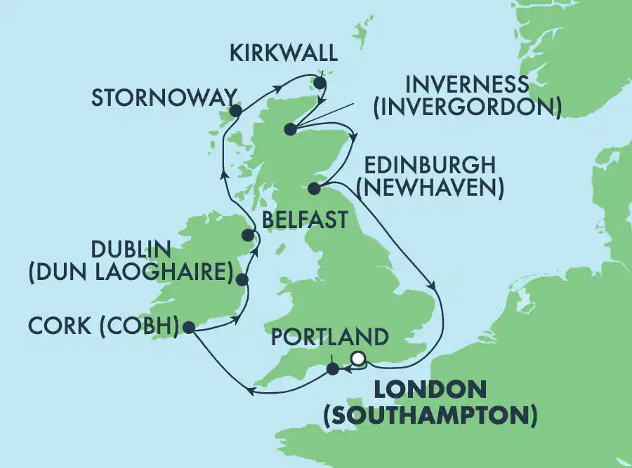 Itinerariu Croaziera Insulele Britanice- Norwegian Cruise Line - Norwegian Dawn - 10 nopti