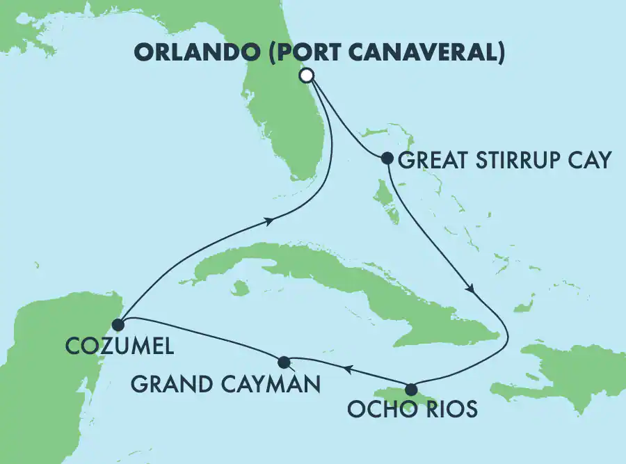 Itinerariu Croaziera Caraibe & Bahamas - Norwegian Cruise Line - Norwegian Epic - 7 nopti