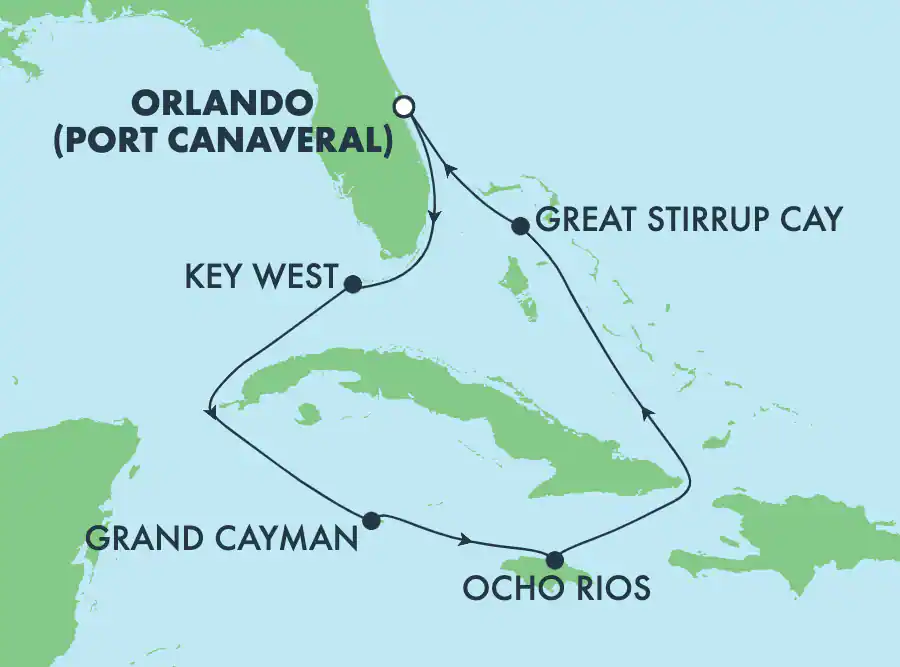 Itinerariu Croaziera Caraibe & Bahamas - Norwegian Cruise Line - Norwegian Jade - 7 nopti