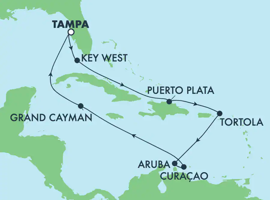 Itinerariu Croaziera Caraibe & Bahamas - Norwegian Cruise Line - Norwegian Jade - 11 nopti