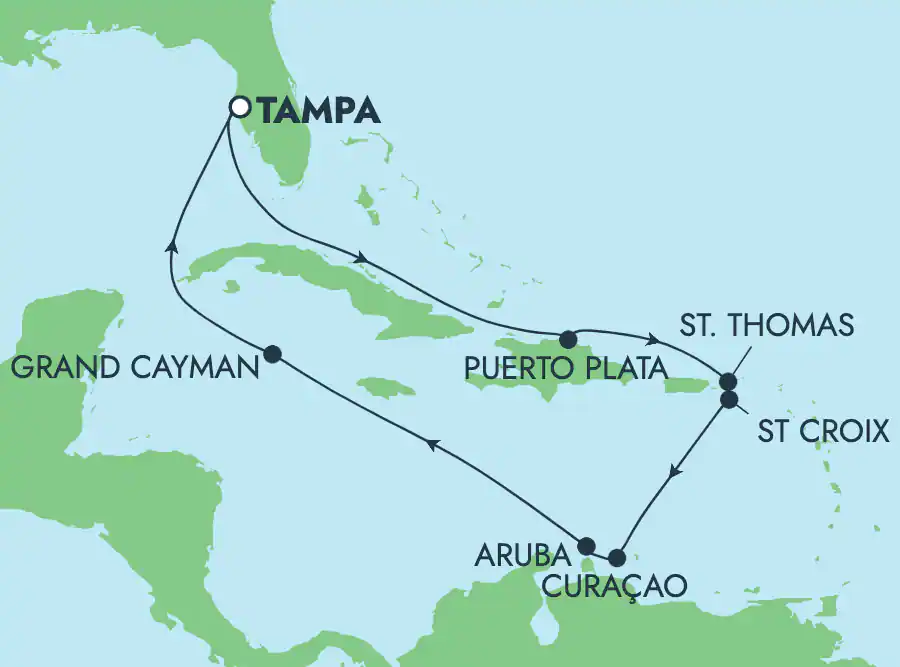 Itinerariu Croaziera Caraibe & Bahamas - Norwegian Cruise Line - Norwegian Jade - 11 nopti
