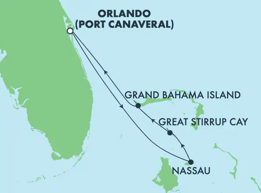 Itinerariu Croaziera Bahamas - Norwegian Cruise Line - Norwegian Jade - 4 nopti