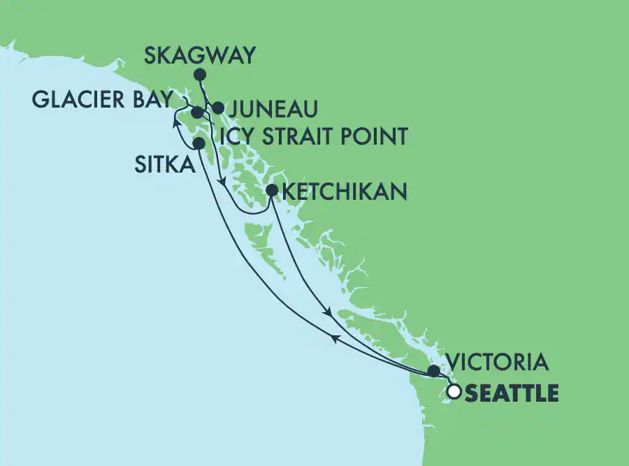 Itinerariu Croaziera Alaska - Norwegian Cruise Line - Norwegian Jewel - 9 nopti
