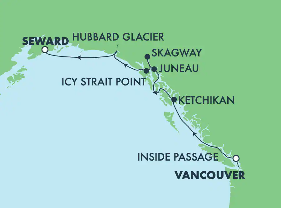 Itinerariu Croaziera Alaska - Norwegian Cruise Line - Norwegian Jewel - 7 nopti