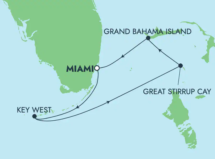 Itinerariu Croaziera Bahamas - Norwegian Cruise Line - Norwegian Pearl - 4 nopti