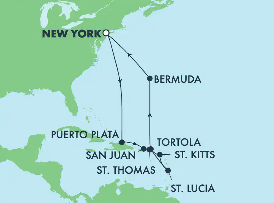 Itinerariu Croaziera Craciun & Revelion in Caraibe & Bahamas - Norwegian Cruise Line - Norwegian Prima - 12 nopti