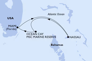 Itinerariu Croaziera Caraibe & Bahamas - MSC Cruises - MSC Magnifica - 4 nopti