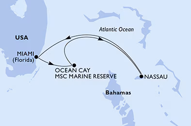 Itinerariu Croaziera Caraibe & Bahamas - MSC Cruises - MSC Magnifica - 4 nopti
