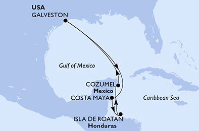 Itinerariu Croaziera Caraibe & Bahamas - MSC Cruises - MSC Seascape - 7 nopti