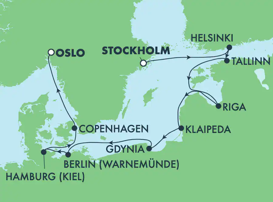 Itinerariu Croaziera Tarile Nordice - Norwegian Cruise Line - Norwegian Dawn - 9 nopti