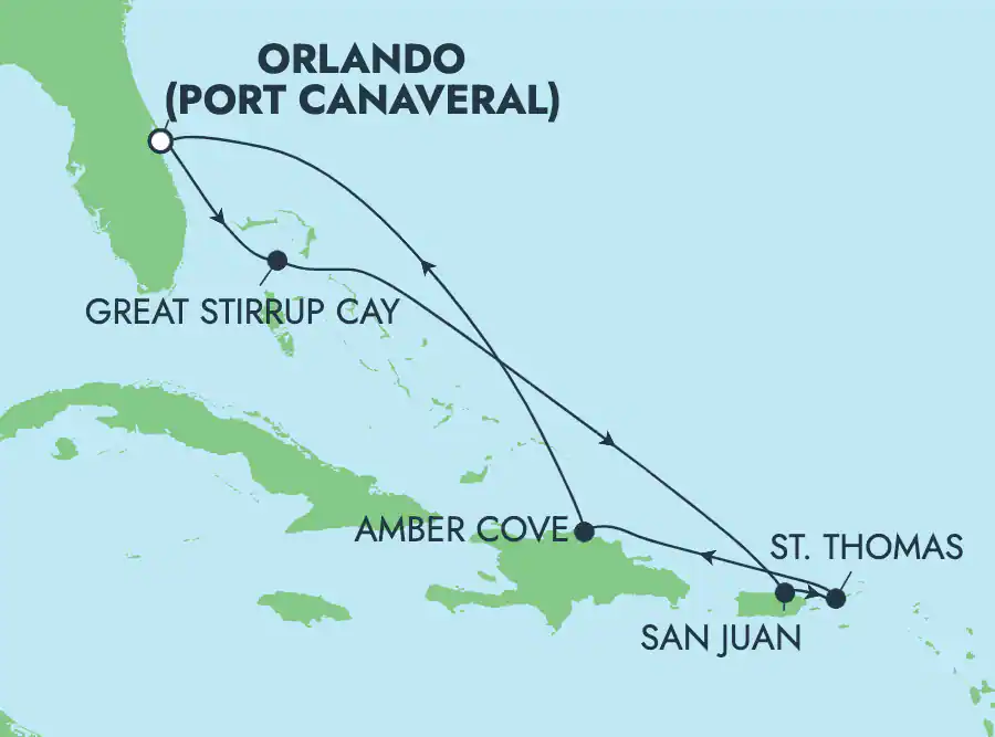 Itinerariu Croaziera Caraibe & Bahamas - Norwegian Cruise Line - Norwegian Epic - 7 nopti