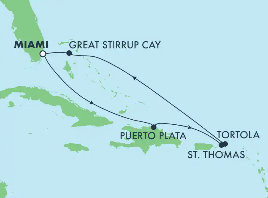 Itinerariu Croaziera Caraibe & Bahamas - Norwegian Cruise Line - Norwegian Escape - 7 nopti