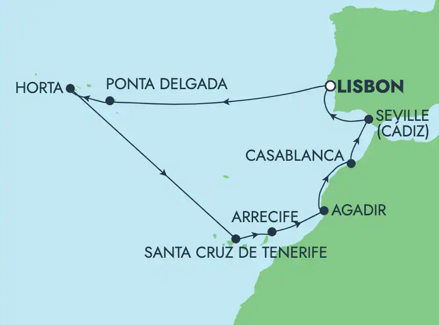 Itinerariu Croaziera Ins.Canare & Maroc - Norwegian Cruise Line - Norwegian Star - 10 nopti