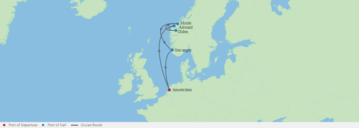 Itinerariu Croaziera Fiorduri Norvegiene - Celebrity Cruises - Celebrity Eclipse - 7 nopti