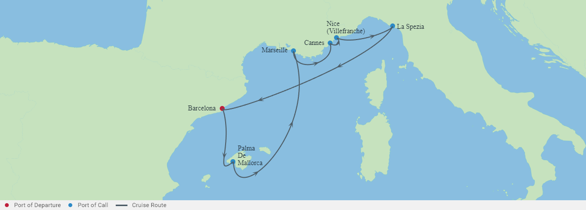 Itinerariu Croaziera Mediterana de Vest - Celebrity Cruises - Celebrity Equinox - 7 nopti