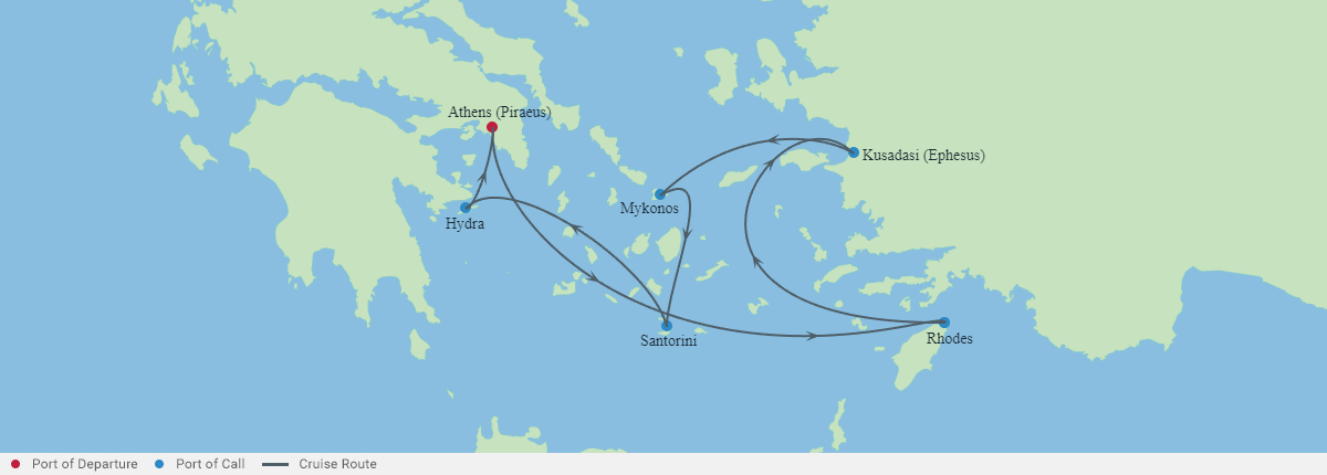Itinerariu Croaziera Insulele Grecesti - Celebrity Cruises - Celebrity Infinity - 7 nopti