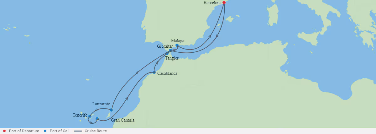 Itinerariu Croaziera Insulele Canare si Maroc - Celebrity Cruises - Celebrity Infinity - 12 nopti
