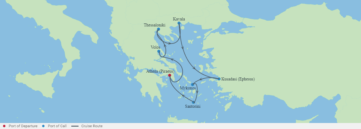 Itinerariu Croaziera Insulele Grecesti - Celebrity Cruises - Celebrity Infinity - 9 nopti