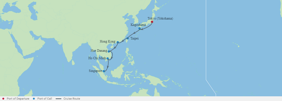 Itinerariu Croaziera Yokohama spre Singapore - Celebrity Cruises - Celebrity Millennium - 14 nopti