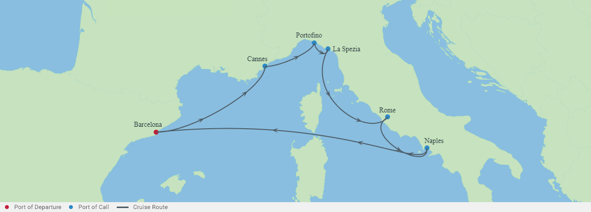 Itinerariu Croaziera Mediterana de Vest - Celebrity Cruises - Celebrity Ascent - 7 nopti