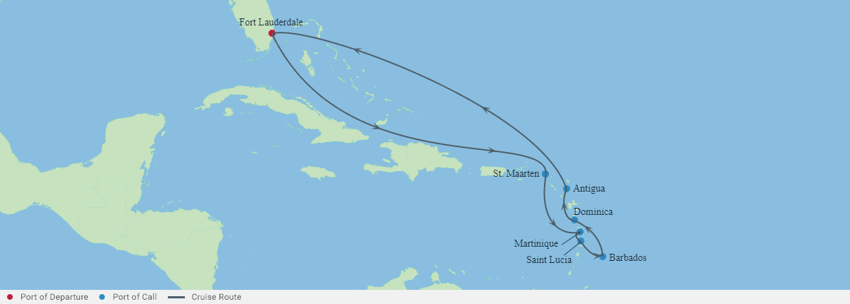 Itinerariu Croaziera Sudul Caraibelor - Celebrity Cruises - Celebrity Reflection - 11 nopti