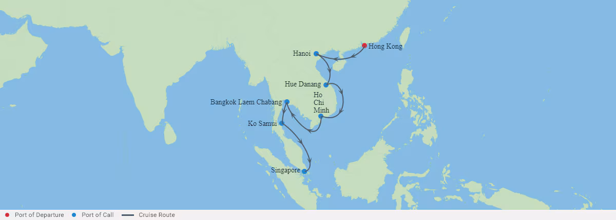 Itinerariu Croaziera Asia - Celebrity Cruises - Celebrity Solstice - 12 nopti