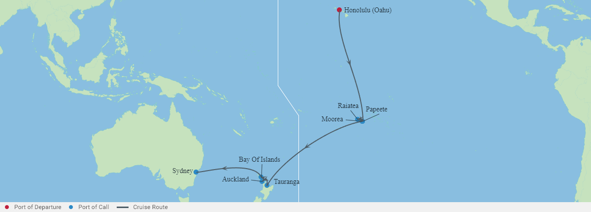 Itinerariu Croaziera Hawaii, Tahiti, Australia & Noua Zeelanda - Celebrity Cruises - Celebrity Solstice - 20 nopti