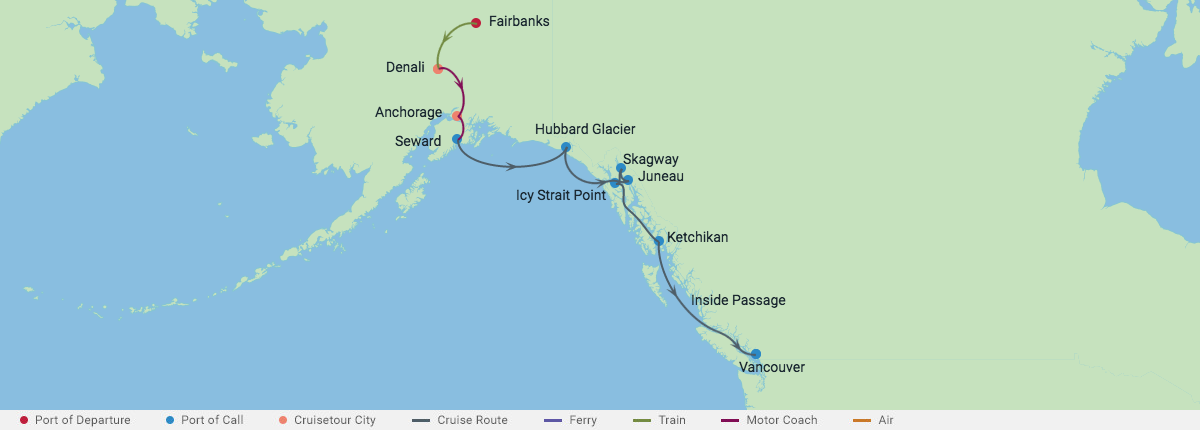Itinerariu Croaziera Alaska - Celebrity Cruises - Celebrity Summit - 7 nopti