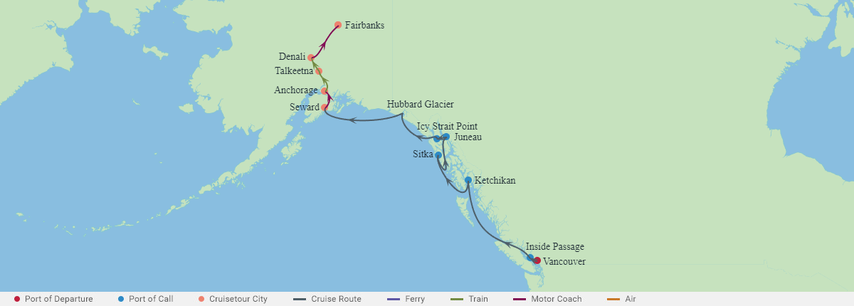 Itinerariu Croaziera Alaska - Celebrity Cruises - Celebrity Summit - 7 nopti