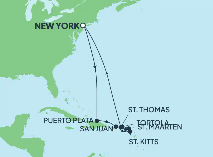Itinerariu Croaziera Caraibe & Bahamas - Norwegian Cruise Line - Norwegian Bliss - 12 nopti