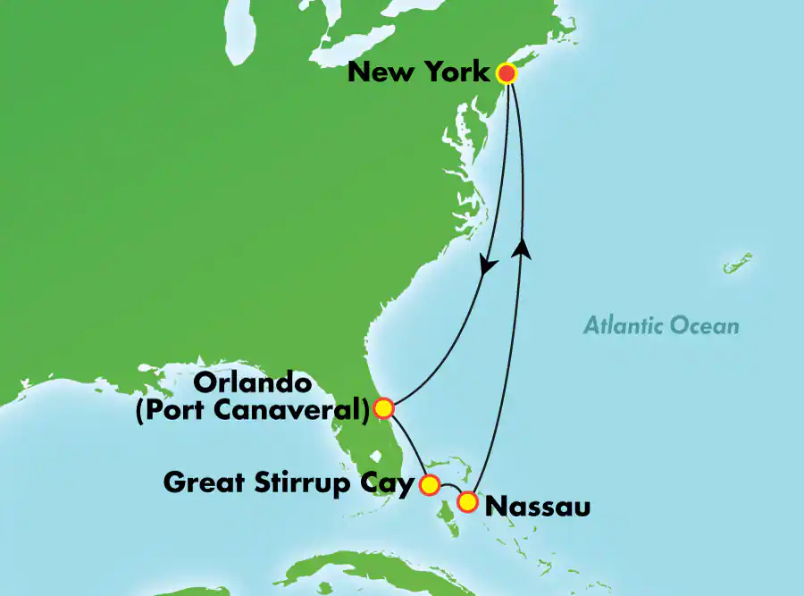 Itinerariu Croaziera Bahamas & Florida - Norwegian Cruise Line - Norwegian Bliss - 8 nopti