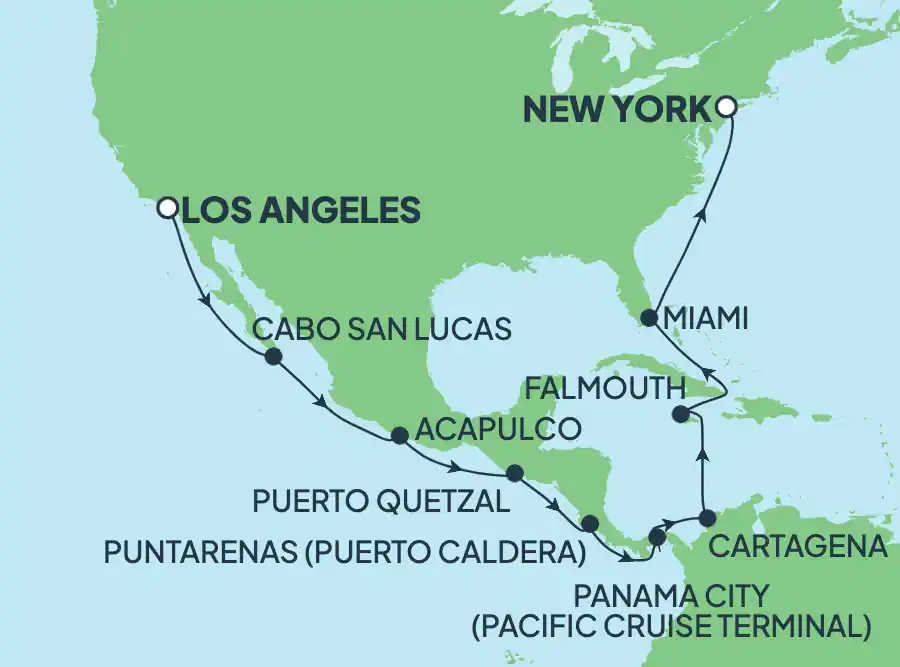 Itinerariu Croaziera Canalul Panama - Norwegian Cruise Line - Norwegian Bliss - 19 nopti
