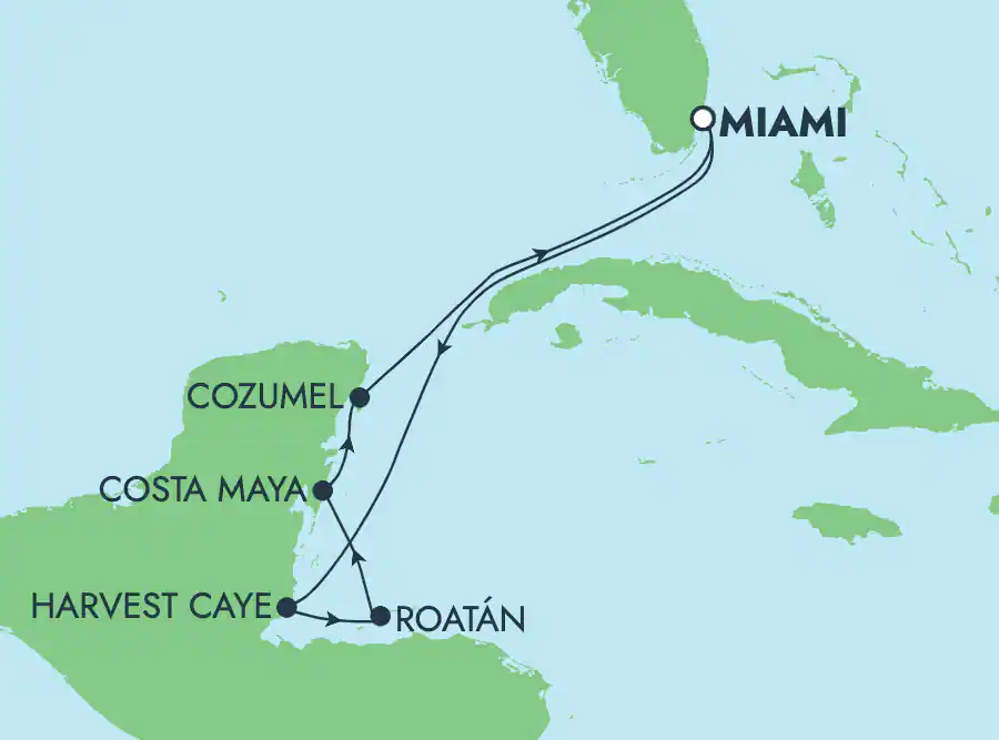 Itinerariu Croaziera Caraibe & Bahamas - Norwegian Cruise Line - Norwegian Encore - 7 nopti