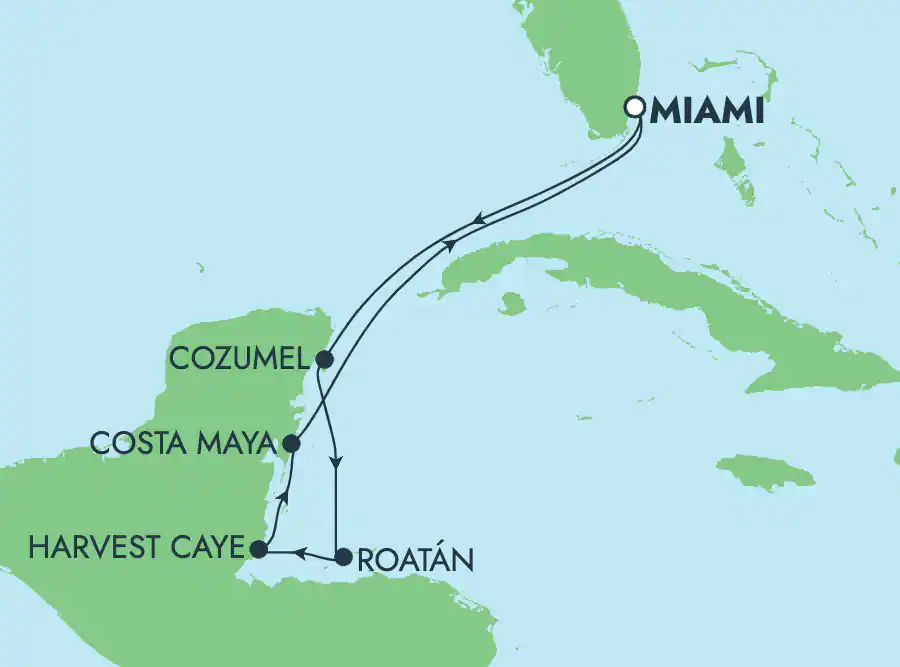 Itinerariu Croaziera Caraibe & Bahamas - Norwegian Cruise Line - Norwegian Escape - 7 nopti