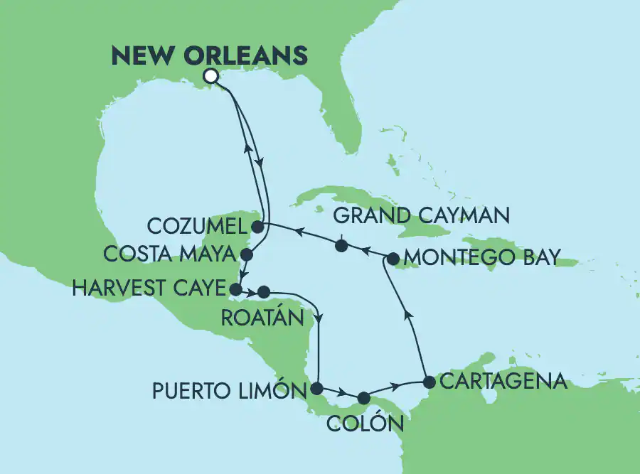 Itinerariu Croaziera Caraibe & Bahamas - Norwegian Cruise Line - Norwegian Escape - 14 nopti