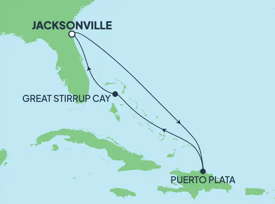 Itinerariu Croaziera Craciun & Revelion in Caraibe & Bahamas - Norwegian Cruise Line - Norwegian Gem - 7 nopti