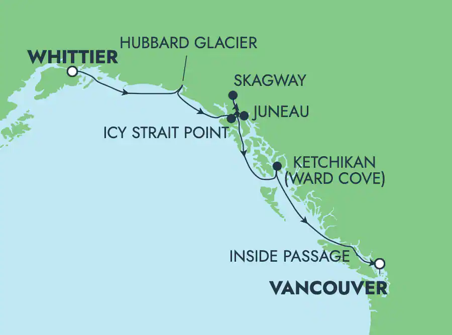 Itinerariu Croaziera Alaska - Norwegian Cruise Line - Norwegian Jade - 7 nopti