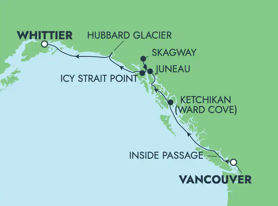 Itinerariu Croaziera Alaska - Norwegian Cruise Line - Norwegian Jade - 7 nopti