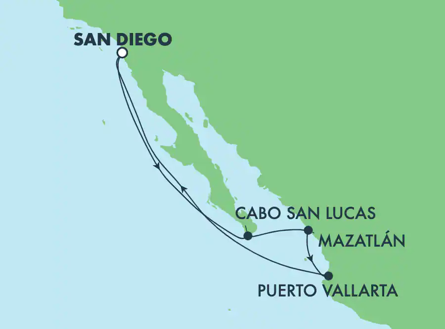 Itinerariu Croaziera Riviera Mexicana - Norwegian Cruise Line - Norwegian Jade - 7 nopti
