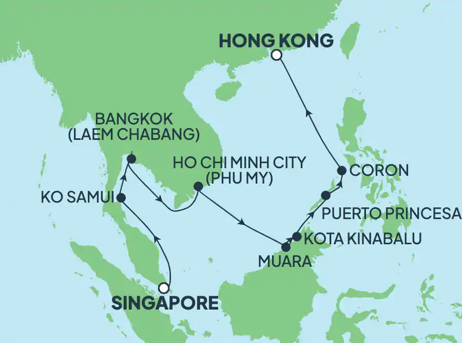 Itinerariu Croaziera Craciun & Revelion in Asia - Norwegian Cruise Line - Norwegian Jade - 13 nopti