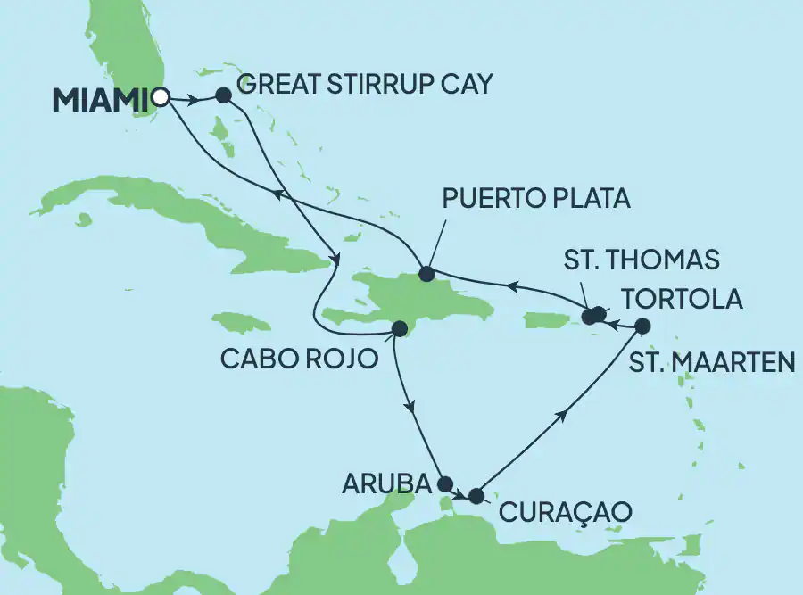 Itinerariu Croaziera Craciun & Revelion in Caraibe & Bahamas - Norwegian Cruise Line - Norwegian Jewel - 12 nopti