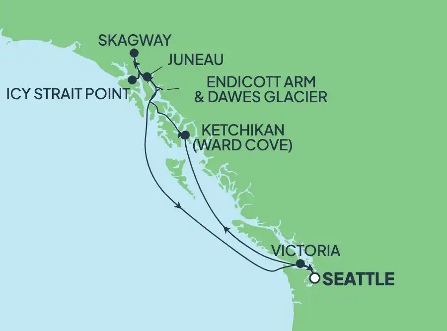 Itinerariu Croaziera Alaska - Norwegian Cruise Line - Norwegian Joy - 9 nopti