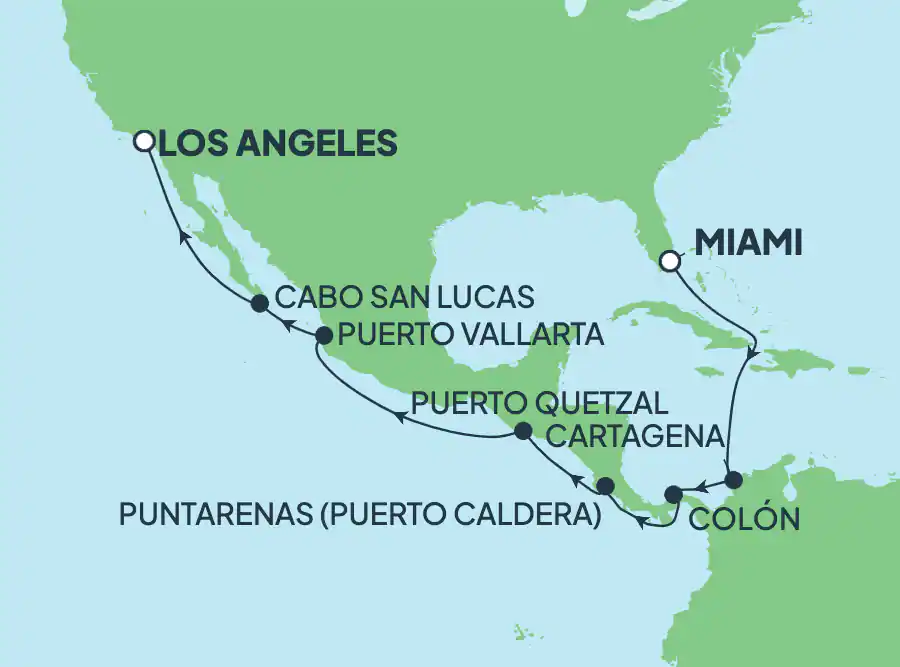 Itinerariu Croaziera Canalul Panama - Norwegian Cruise Line - Norwegian Joy - 15 nopti