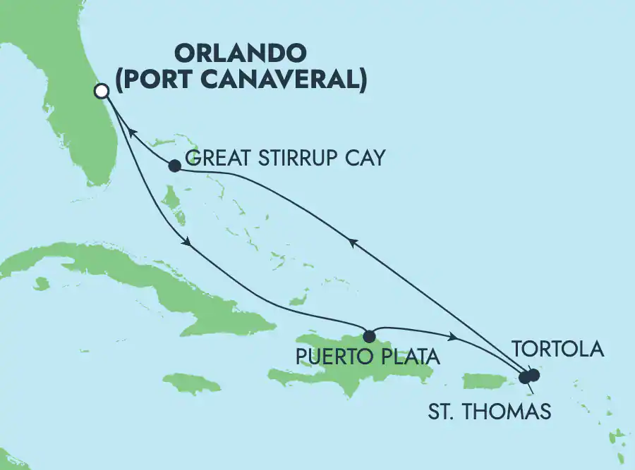 Itinerariu Croaziera Caraibe & Bahamas - Norwegian Cruise Line - Norwegian Prima - 7 nopti