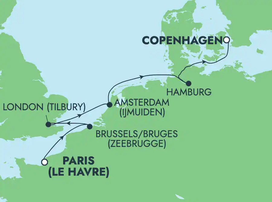 Itinerariu Croaziera Vestul Europei - Norwegian Cruise Line - Norwegian Sky - 7 nopti