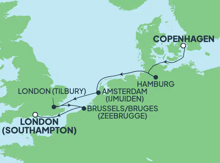 Itinerariu Croaziera Vestul Europei - Norwegian Cruise Line - Norwegian Sky - 7 nopti
