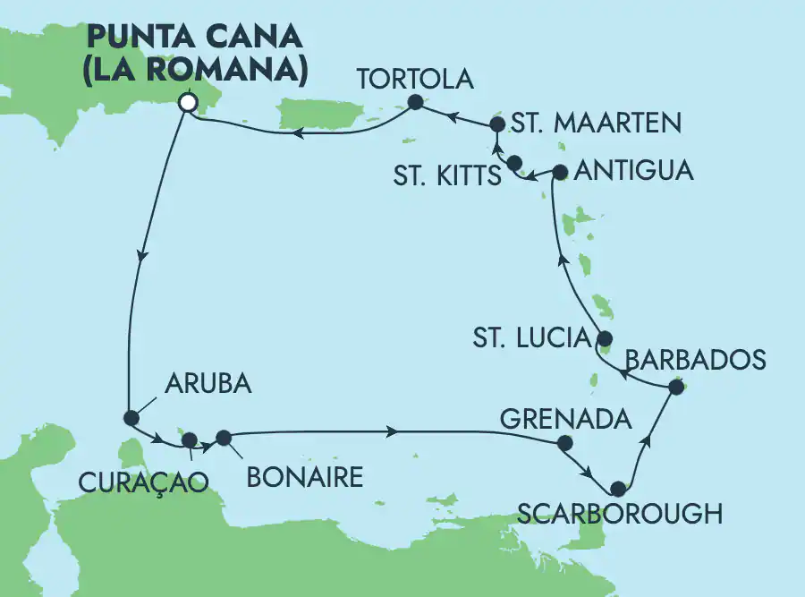 Itinerariu Croaziera Caraibe & Bahamas - Norwegian Cruise Line - Norwegian Sky - 12 nopti