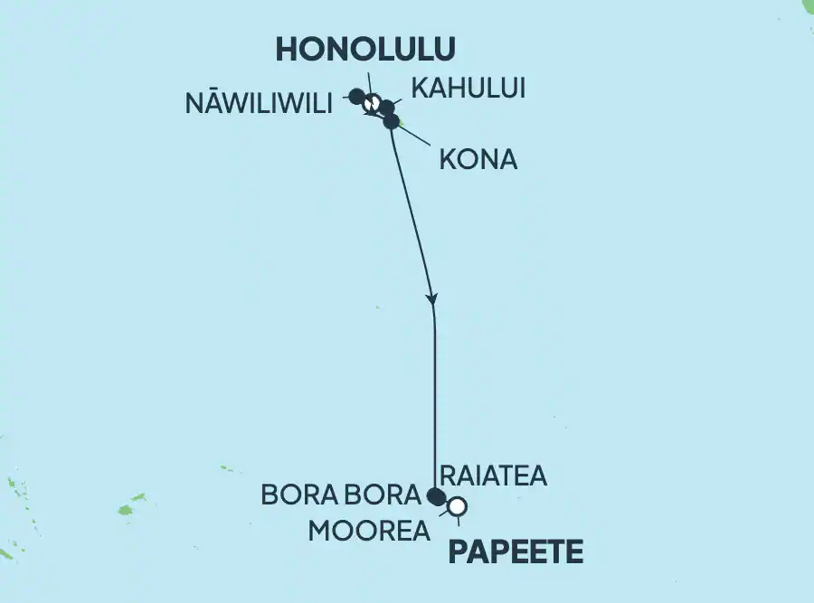Itinerariu Croaziera Hawaii & Pacificul de Sud - Norwegian Cruise Line - Norwegian Spirit - 12 nopti