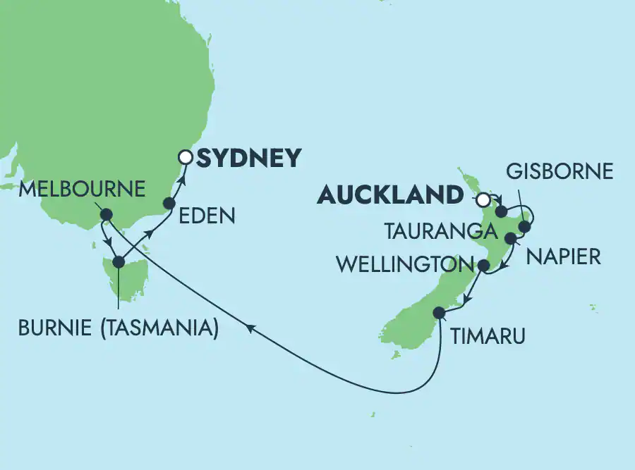 Itinerariu Croaziera Australia & Noua Zeelanda - Norwegian Cruise Line - Norwegian Spirit - 12 nopti